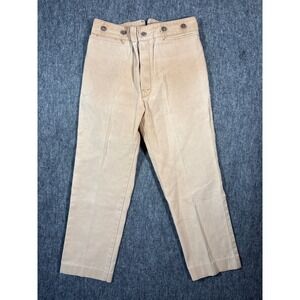 Wah Maker Frontier Clothing Mens Tan Canvas Cinch Back Trousers Pants Size 34x29
